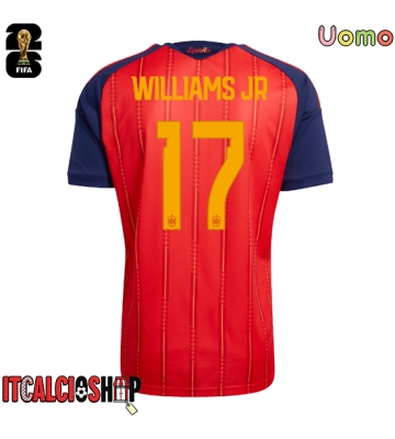 Spagna Nico Williams #17 Prima Maglia Mondiali 2026 Manica Corta